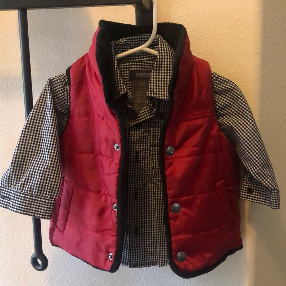 Flannel and puffer vest set